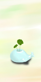 中国绿色植物叶子海豚笔筒壁纸