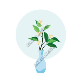 矢量花瓶插花艺术