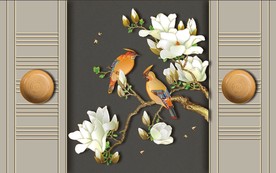 工笔画 玉兰花开 花鸟