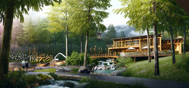 山谷木屋别墅设计效果图