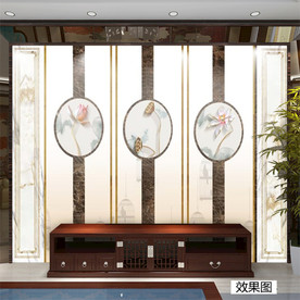 3个圆圈 荷花 新中式