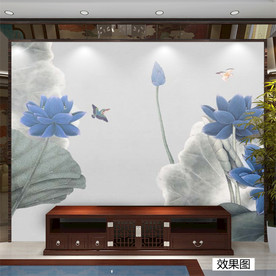 水墨荷花 爱莲说