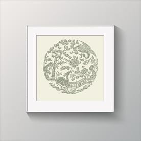 吉祥仙鹤鹿装饰图案