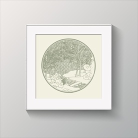 田园花纹雕花雕刻装饰