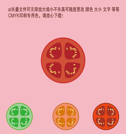 西红柿切面失量图