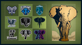 矢量非洲象图标系列