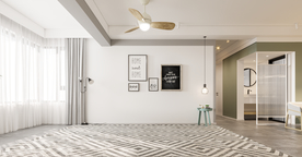 北欧客厅背景墙极简沙发空间设计