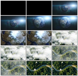 地球进深视角特效PPT片头