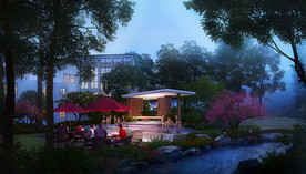 别墅住宅区景观效果图