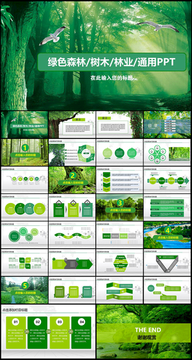 绿色林业森林树木环保PPT
