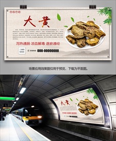 中药大黄海报灯箱展板展架挂画