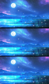 唯美夜空中秋舞台背景AE模版