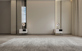 极简现代卧室靠床背景墙