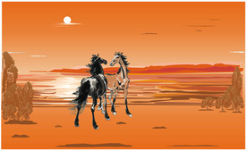 山水画油画风景画