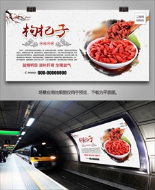 枸杞子灯箱海报展板挂画单页展架