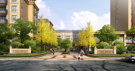 住宅小区入口景观效果图