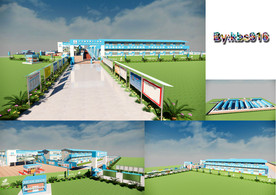 工人生活区布局设计3D模型