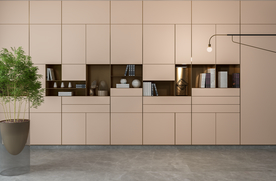 现代意式书房背景墙