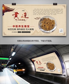 中草药黄连海报灯箱展板展架挂画