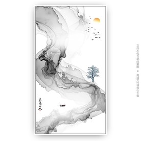 玄关壁画 玄关图 山水画