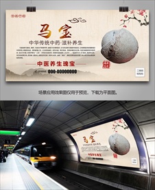 名贵中药马宝海报灯箱展板挂画