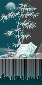 现代简约山水新中式玄关