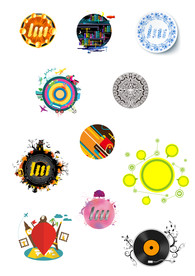 创意图形贴纸徽章图标设计