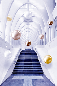 现代空间感玄关背景装饰画