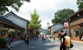 古镇商业步行街景观效果图