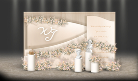 香槟色婚礼迎宾区