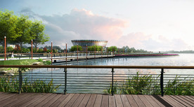 滨水城市广场景观效果图