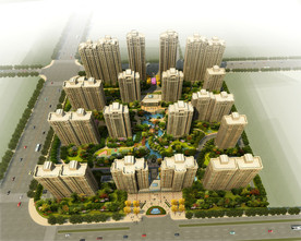 住宅小区景观设计鸟瞰图