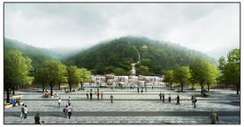 风景区入口假山效果图