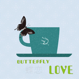现代简约装饰画蝶恋