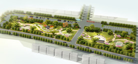 公园小游园鸟瞰景观效果图