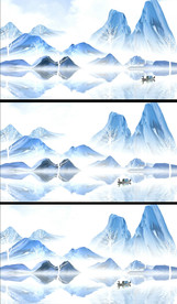 冬天水墨古风清凉动态背景视频