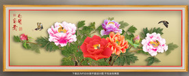 原创高清手绘牡丹装饰画