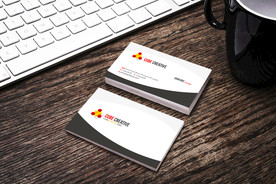 简约通用名片双面PSD展开图