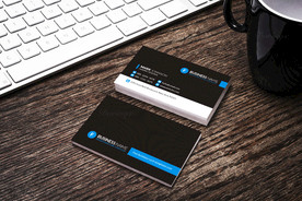 简约通用名片双面PSD展开图