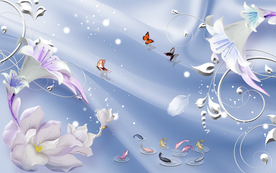 玉兰电视背景装饰画