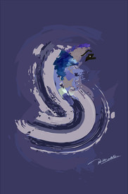 现代简约抽象色块笔刷装饰画