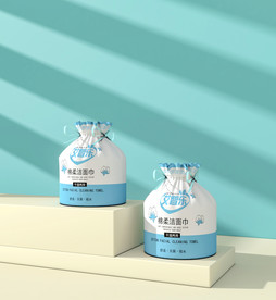 棉柔洁面巾C4D建模渲染