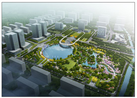 创业园区城市公园景观规划效果图