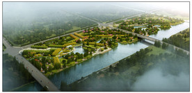 滨水生态景观空间规划设计效果图