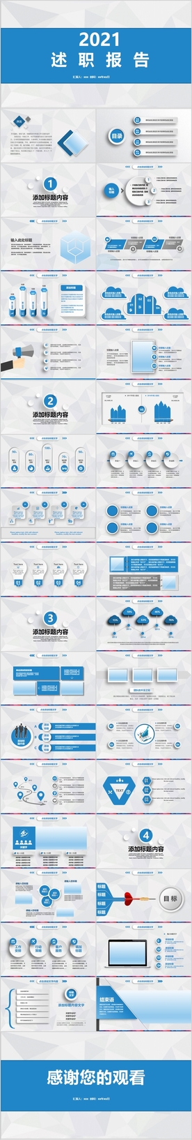 简约大气述职报告PPT模板