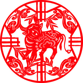 《2021》 牛剪纸