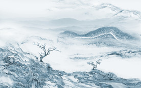 大理石山水背景墙