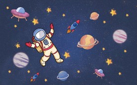 卡通太空宇航员
