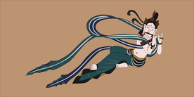 敦煌莫高窟壁画晚唐乐队吹笛飞天