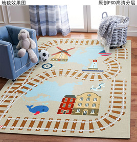 可爱卡通儿童房地毯地垫